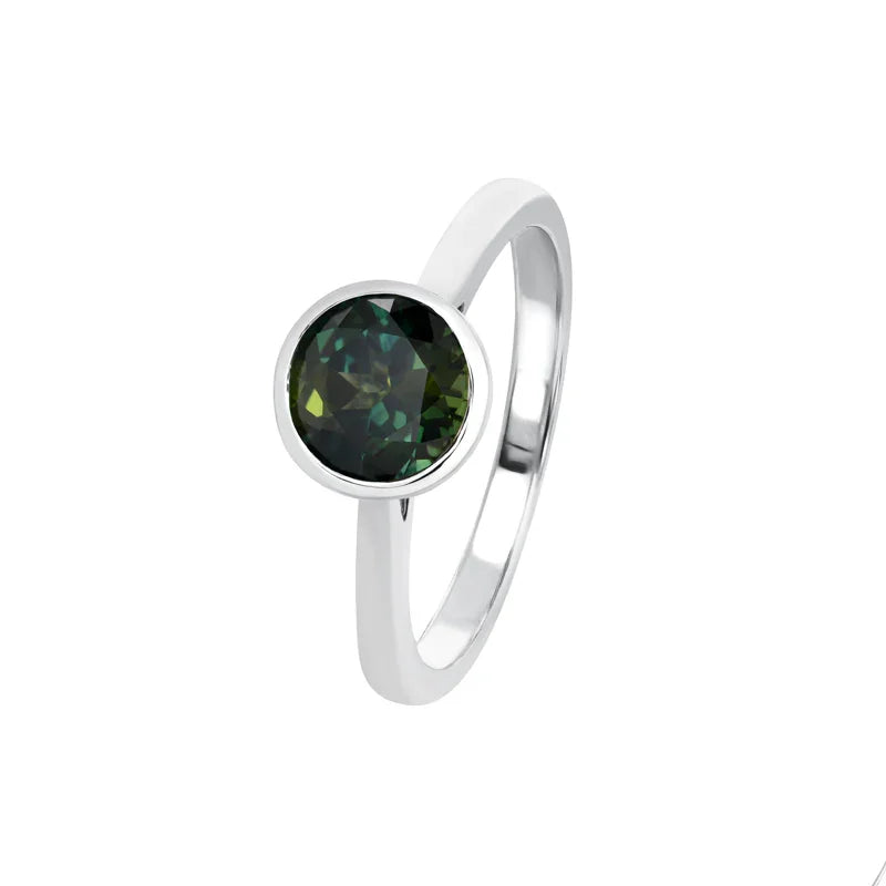 Australian Sapphire Adelia Ring with Parti Sapphire