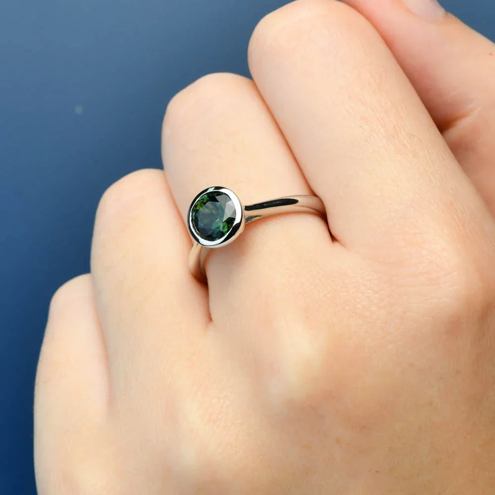 Australian Sapphire Adelia Ring with Parti Sapphire