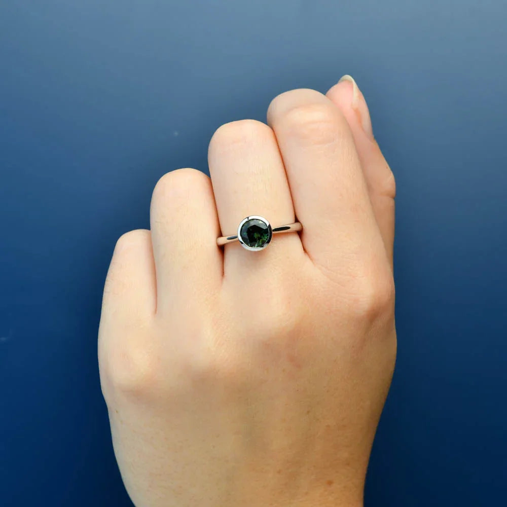 Australian Sapphire Adelia Ring with Parti Sapphire