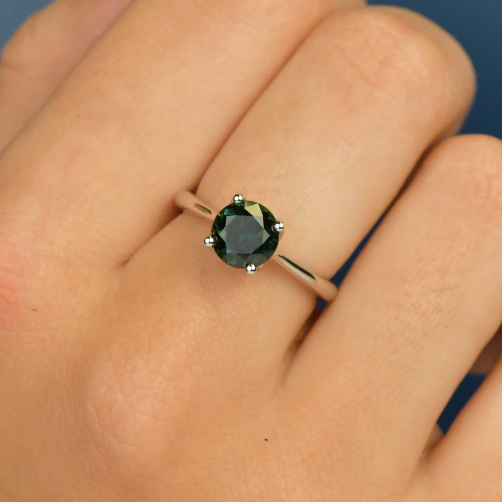 Australian Sapphire Olivia Ring with Teal Sapphire