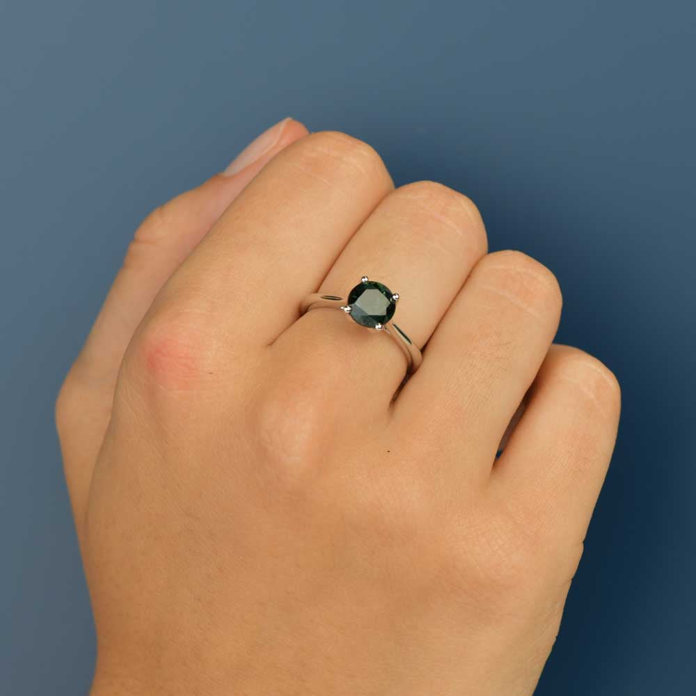 Australian Sapphire Olivia Ring with Teal Sapphire