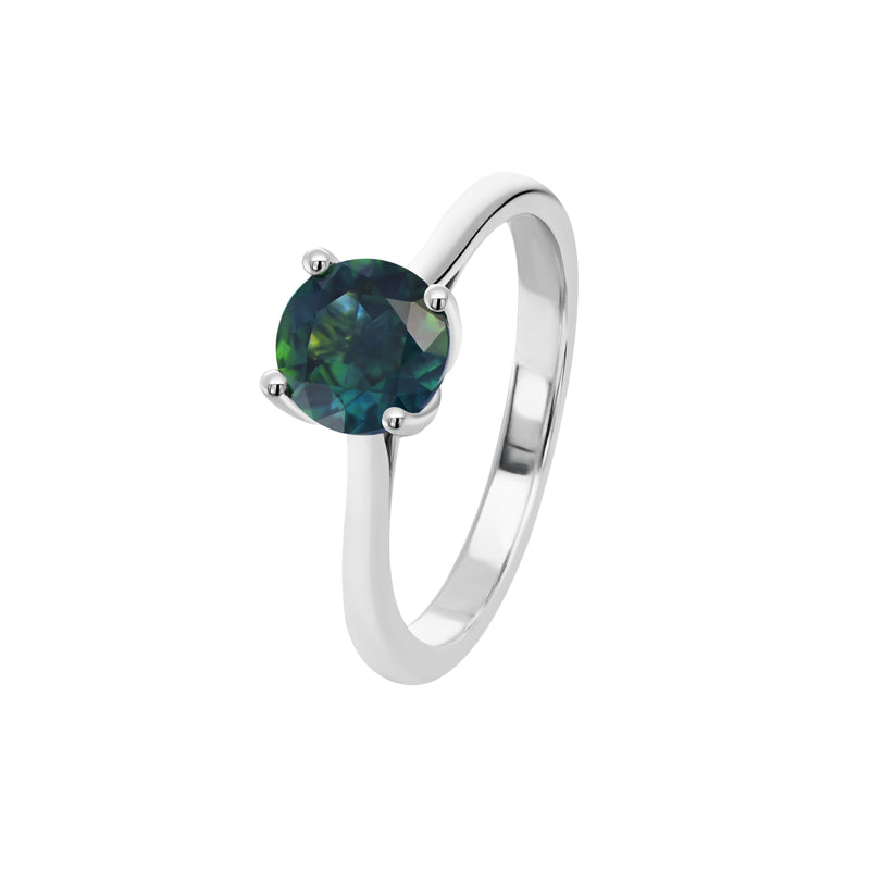 Australian Sapphire Olivia Ring with Teal Sapphire