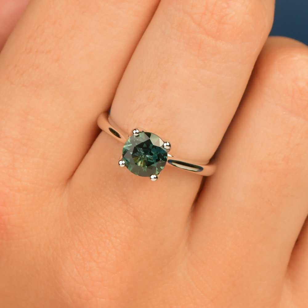 Australian Sapphire Olivia Ring with Teal Sapphire