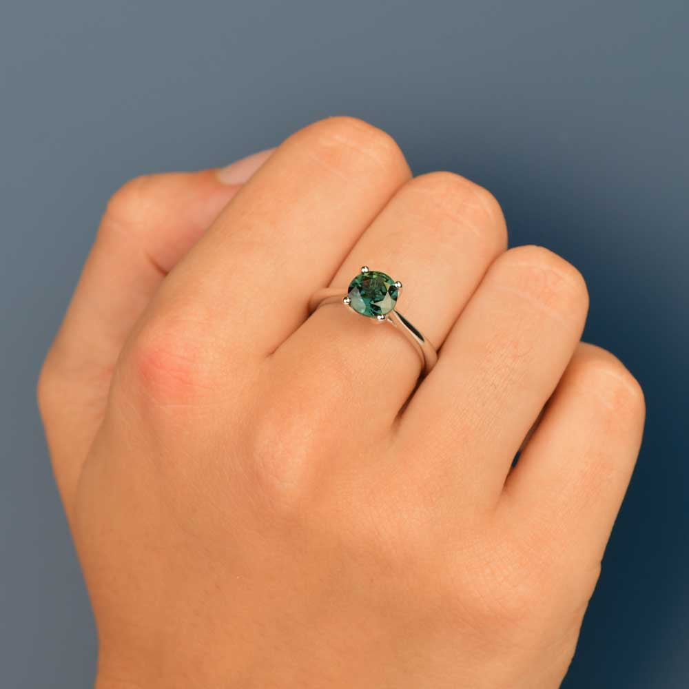 Australian Sapphire Olivia Ring with Teal Sapphire