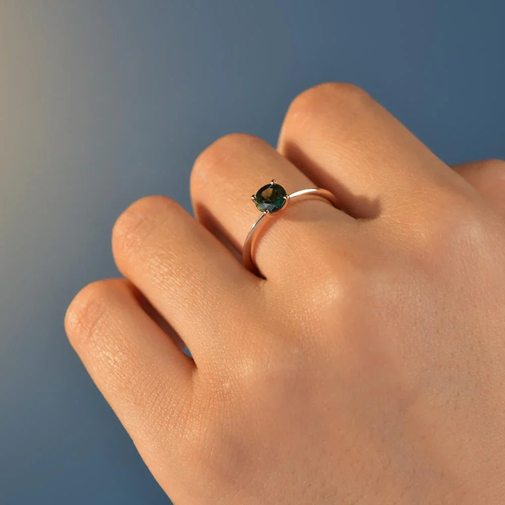 Australian Sapphire Amelia Ring with Teal Sapphire