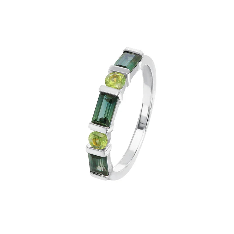 Australian Sapphire Aleena Ring with Teal & Parti Sapphires