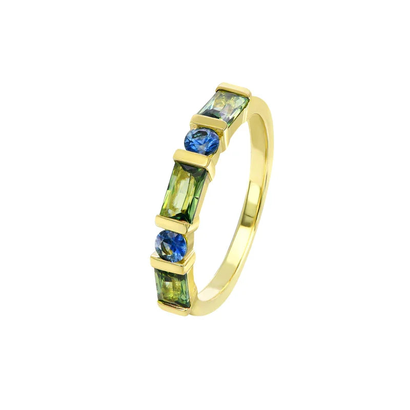 Australian Sapphire Aleena Ring with Teal & Blue Sapphires