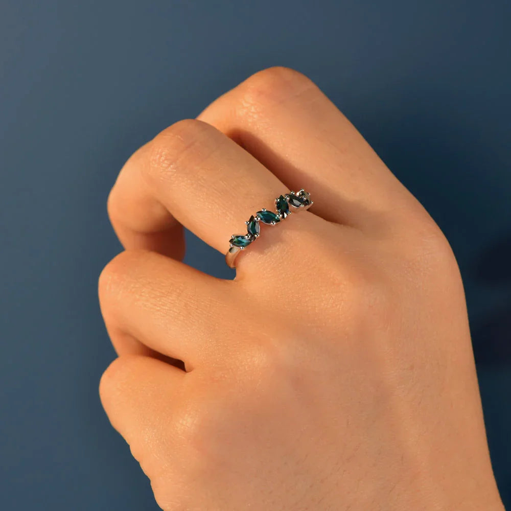 Australian Sapphire Caroline Ring with Teal Sapphires