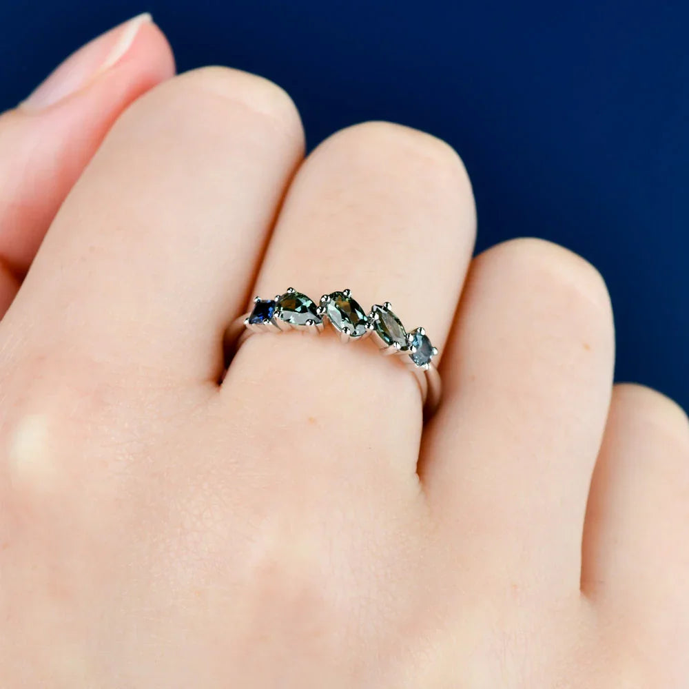Australian Sapphire Ophelia Ring with Multicoloured Sapphires