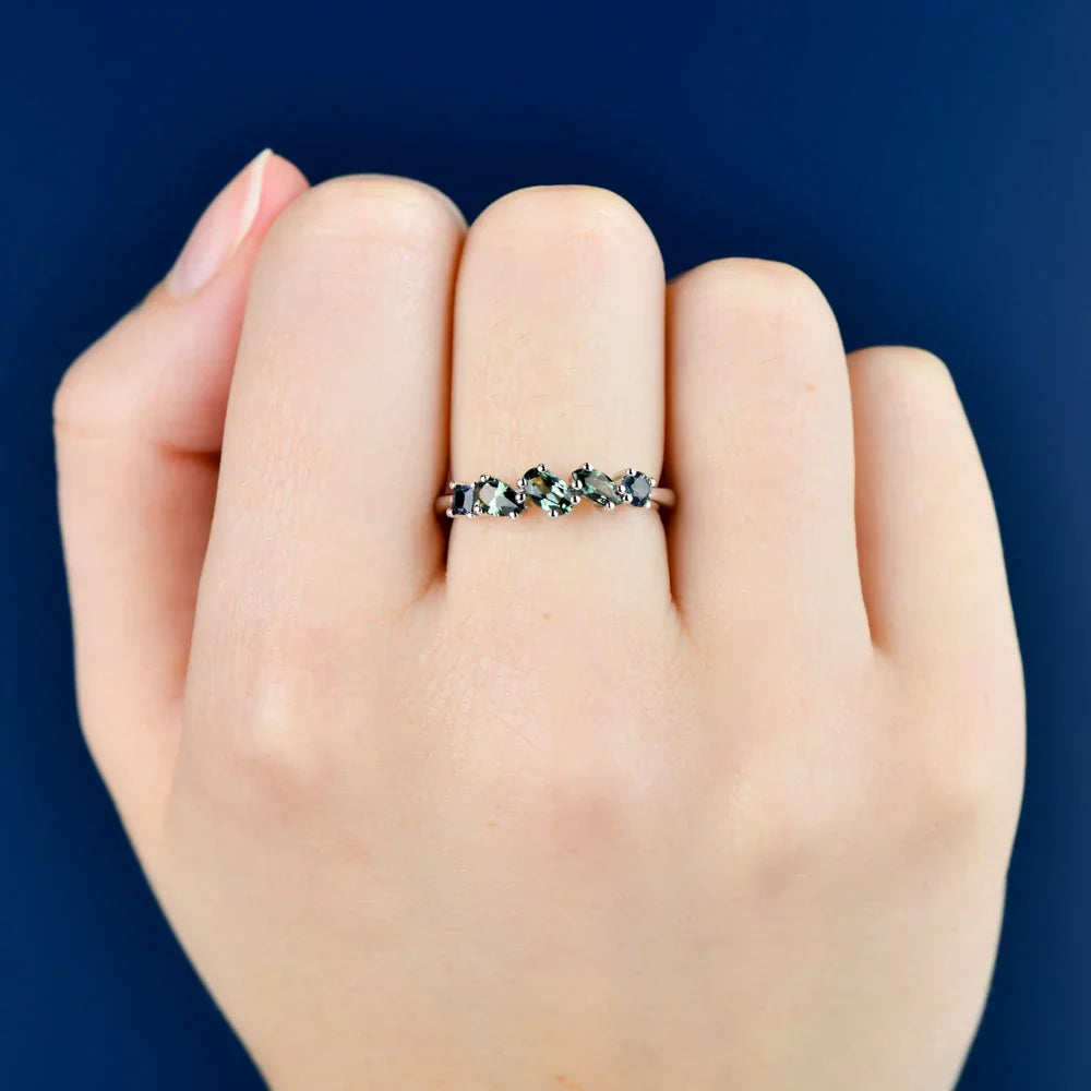 Australian Sapphire Ophelia Ring with Multicoloured Sapphires