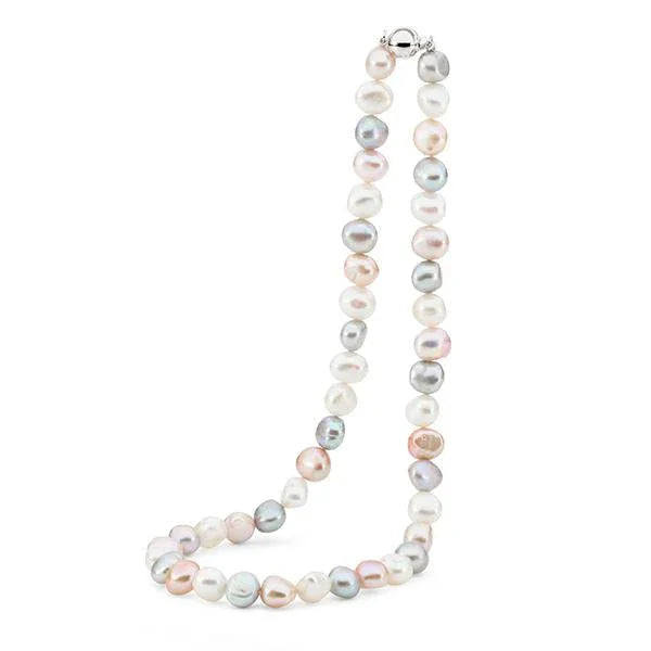 Sterling Sillver Multicoloured Pearl 45cm Necklet