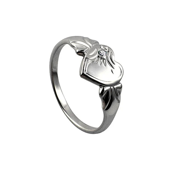 April Heart Signet Ring - Nangar Gems