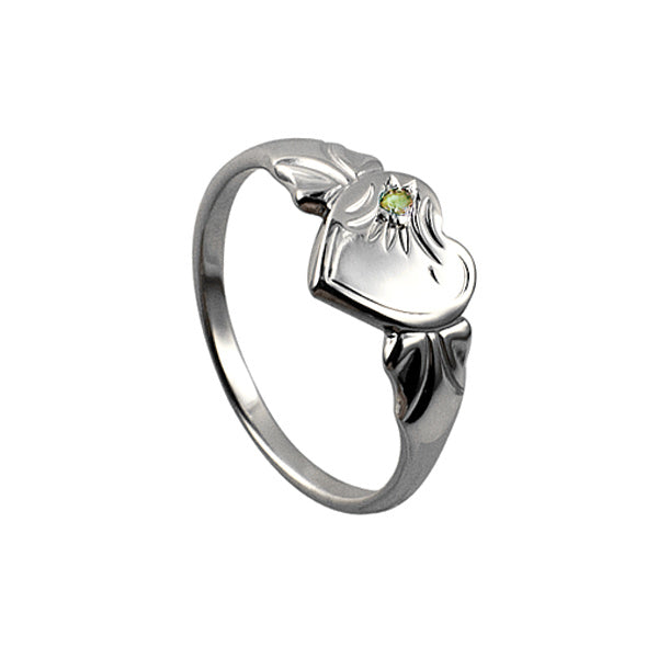 August Heart Signet Ring