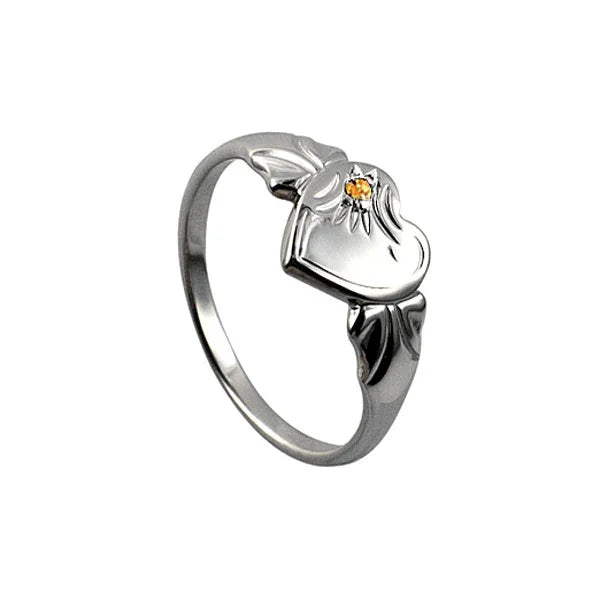 November Heart Signet Ring - Nangar Gems