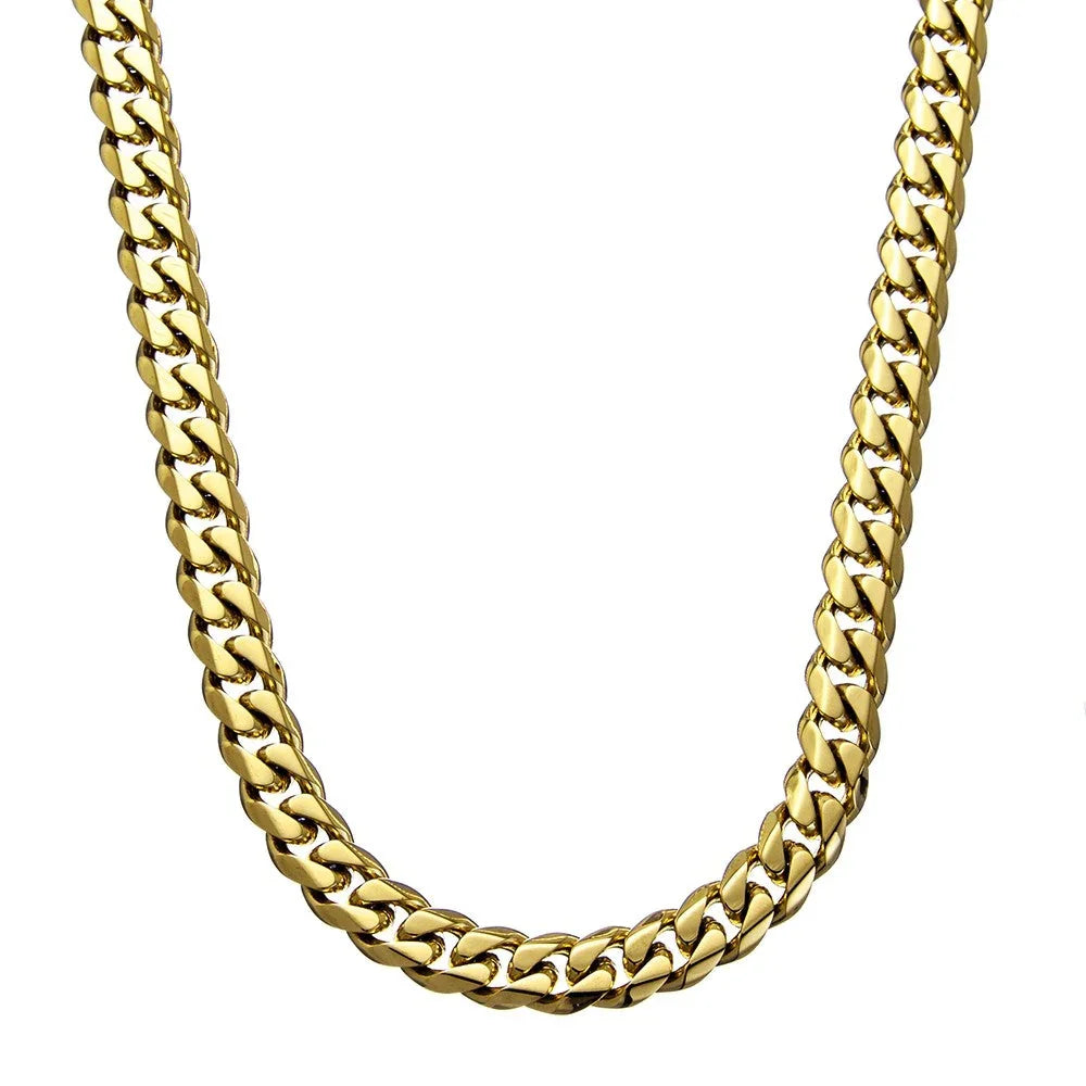 Stainless steel gold cuban chain