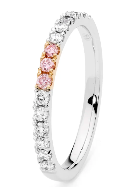 18K White & Rose Gold Ring - 6PP-7PP