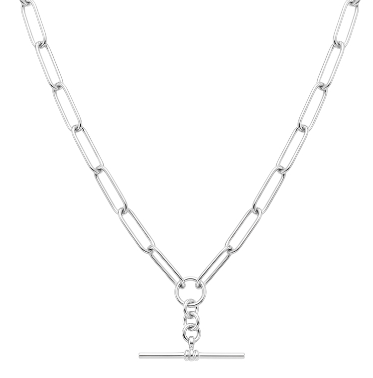 Paperclip Link With Fob Necklace