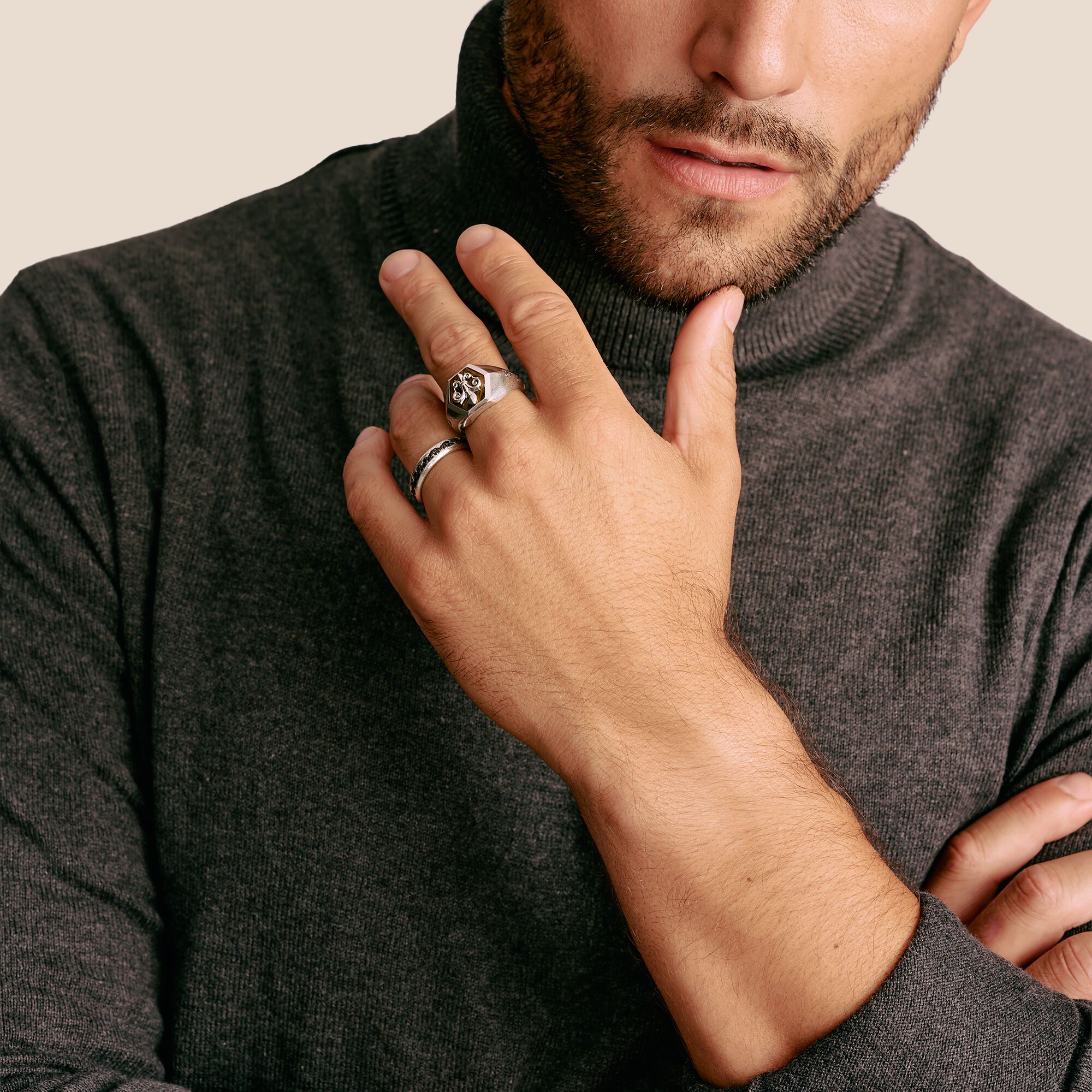 THOMAS SABO Signet Ring Lily Emblem