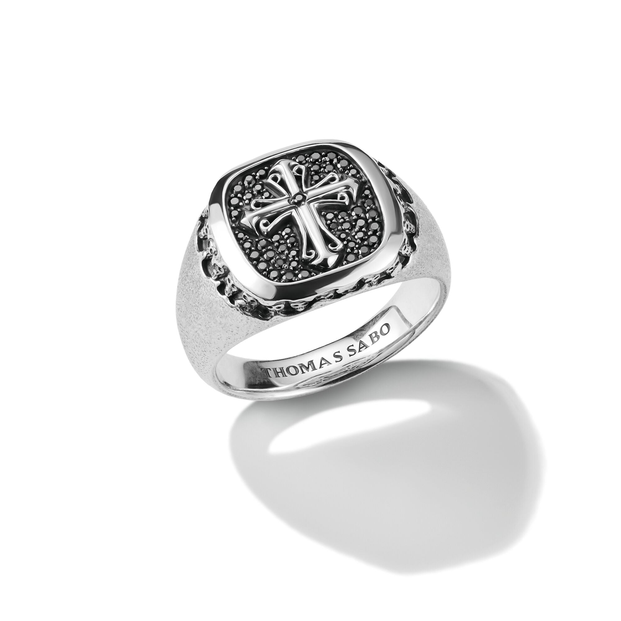 THOMAS SABO Signet Ring Cross Black Zirconia