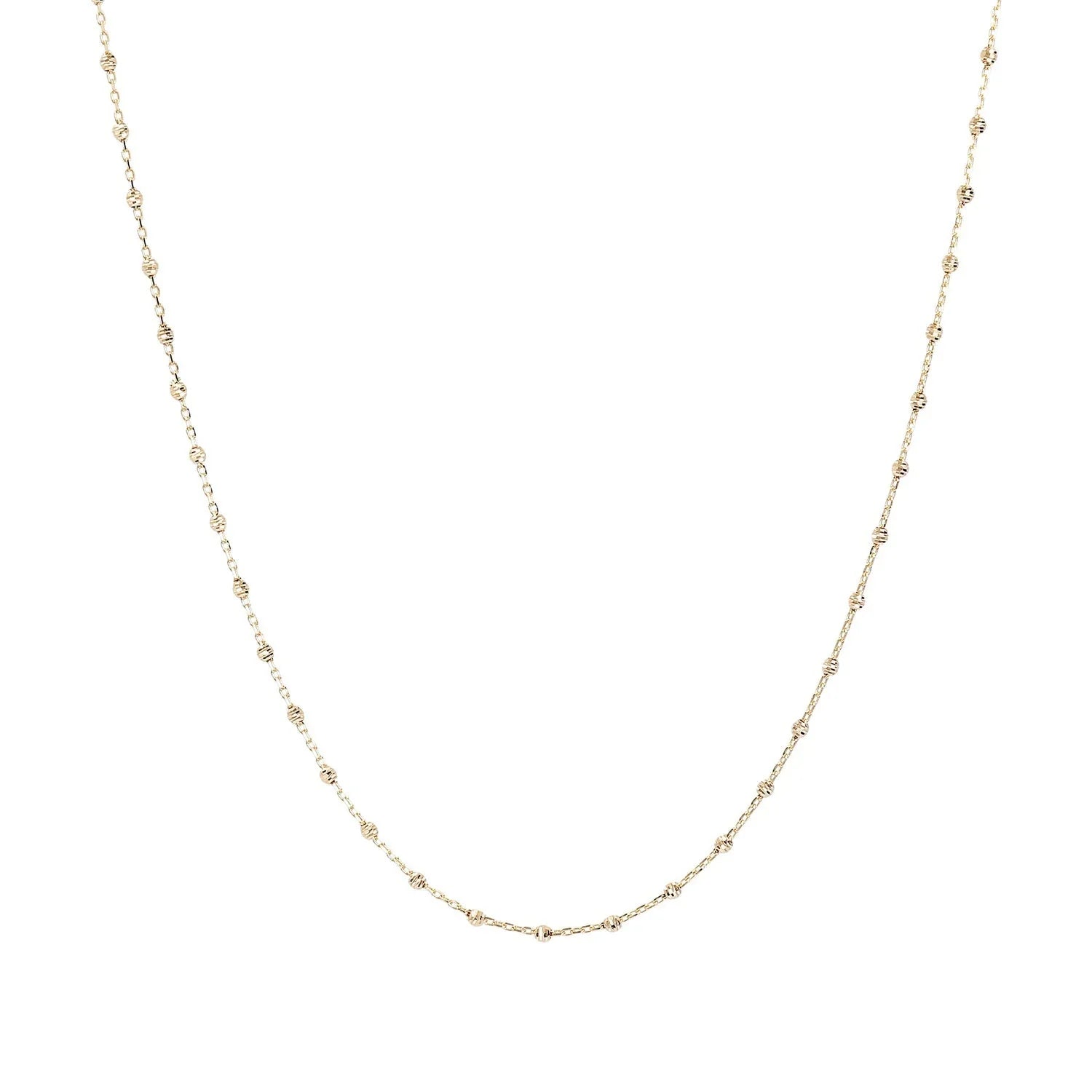 9ct Yellow Gold Beaded Chain 48cm