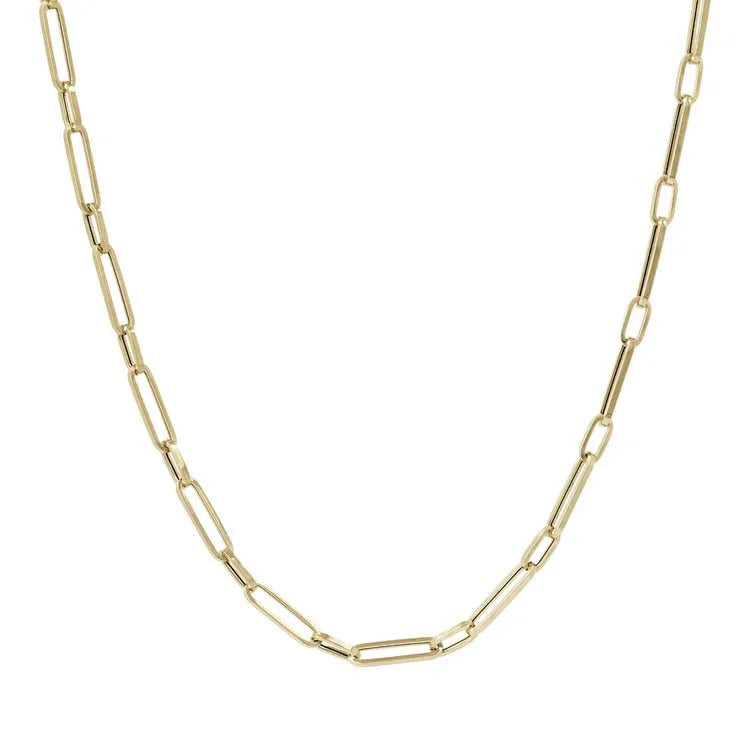 9ct Yellow Gold Paper Link Necklace 45cm