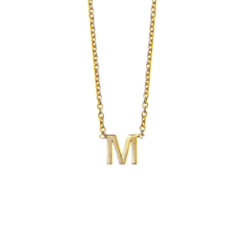 Silver mini M necklace