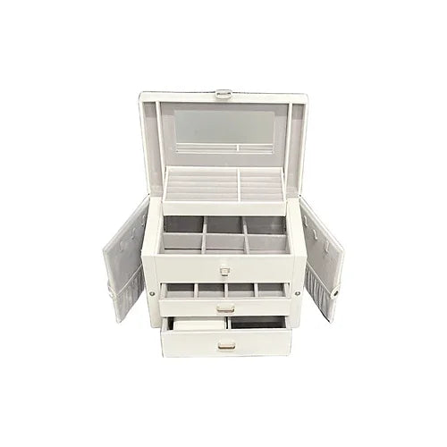 White Large Jewellery Box With Travel - Nangar Gems