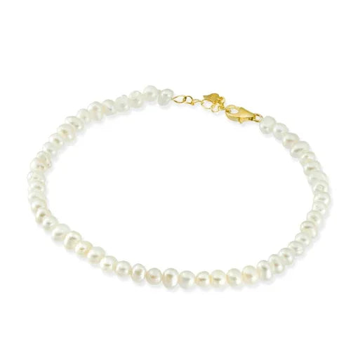 Freshwater baroque flat pearl bracelet - Nangar Gems
