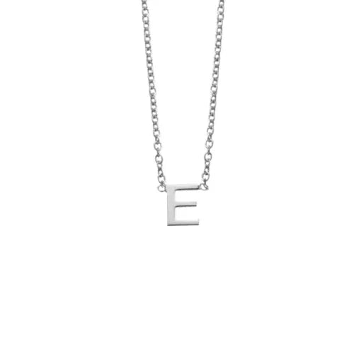 Silver mini E necklace
