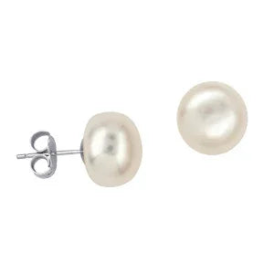 10mm Freshwater Button Pearl Studs