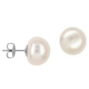 12mm Freshwater Button Pearl Studs