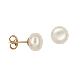 8mm Freshwater Button Pearl Studs