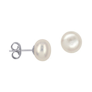 8mm Freshwater Button Pearl Studs