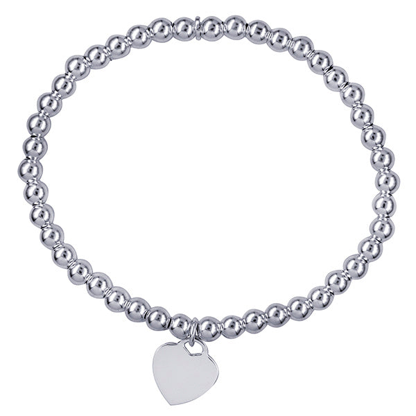 Silver elastic teen ball bracelet - Nangar Gems