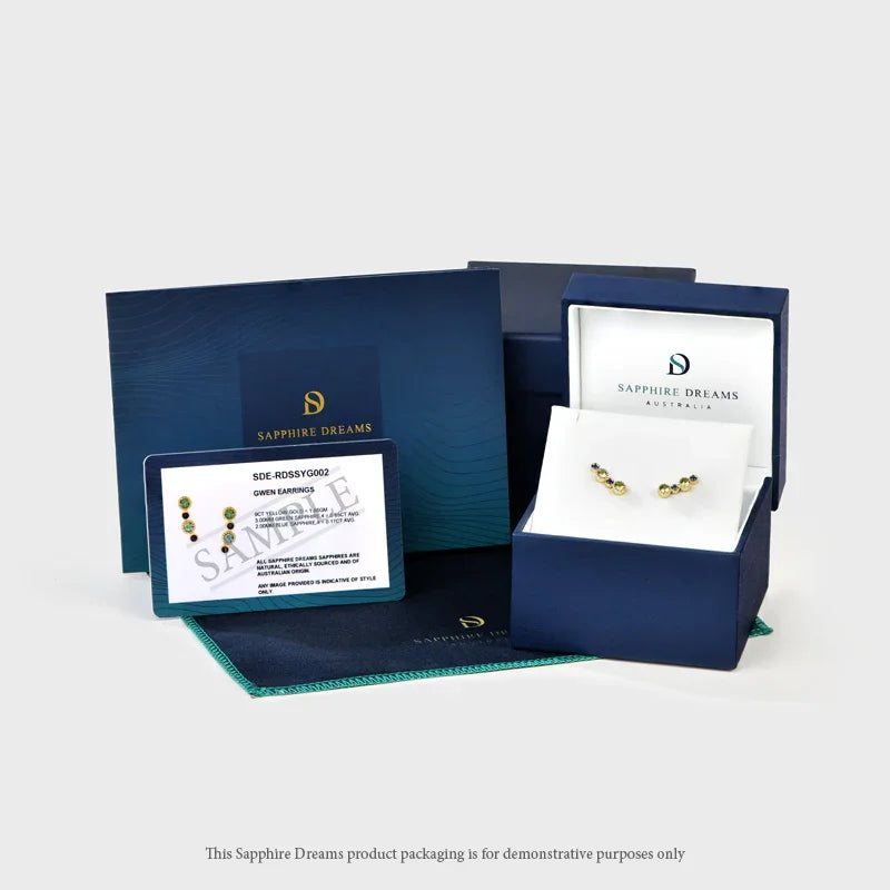 Australian Sapphire Toi Et Moi Necklace with Teal & Yellow Sapphires