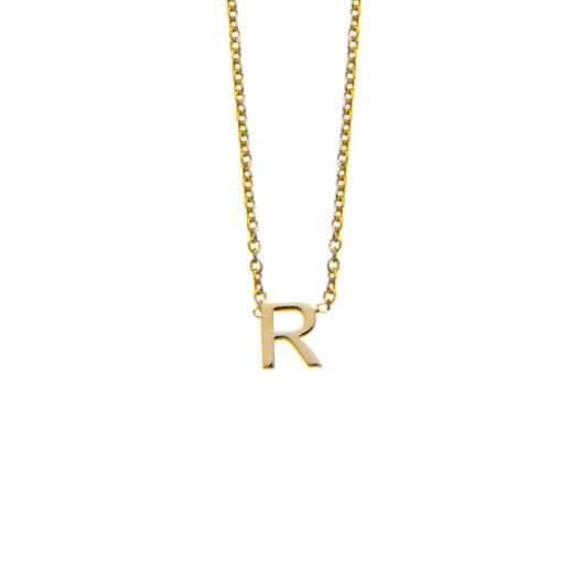 Silver mini R necklace
