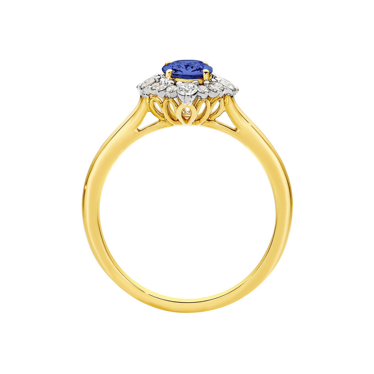 NATURAL CEYLON SAPPHIRE & DIAMOND RING