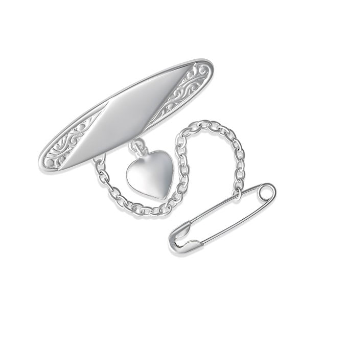 Tristan Heart Charm Embossed Childrens Brooch