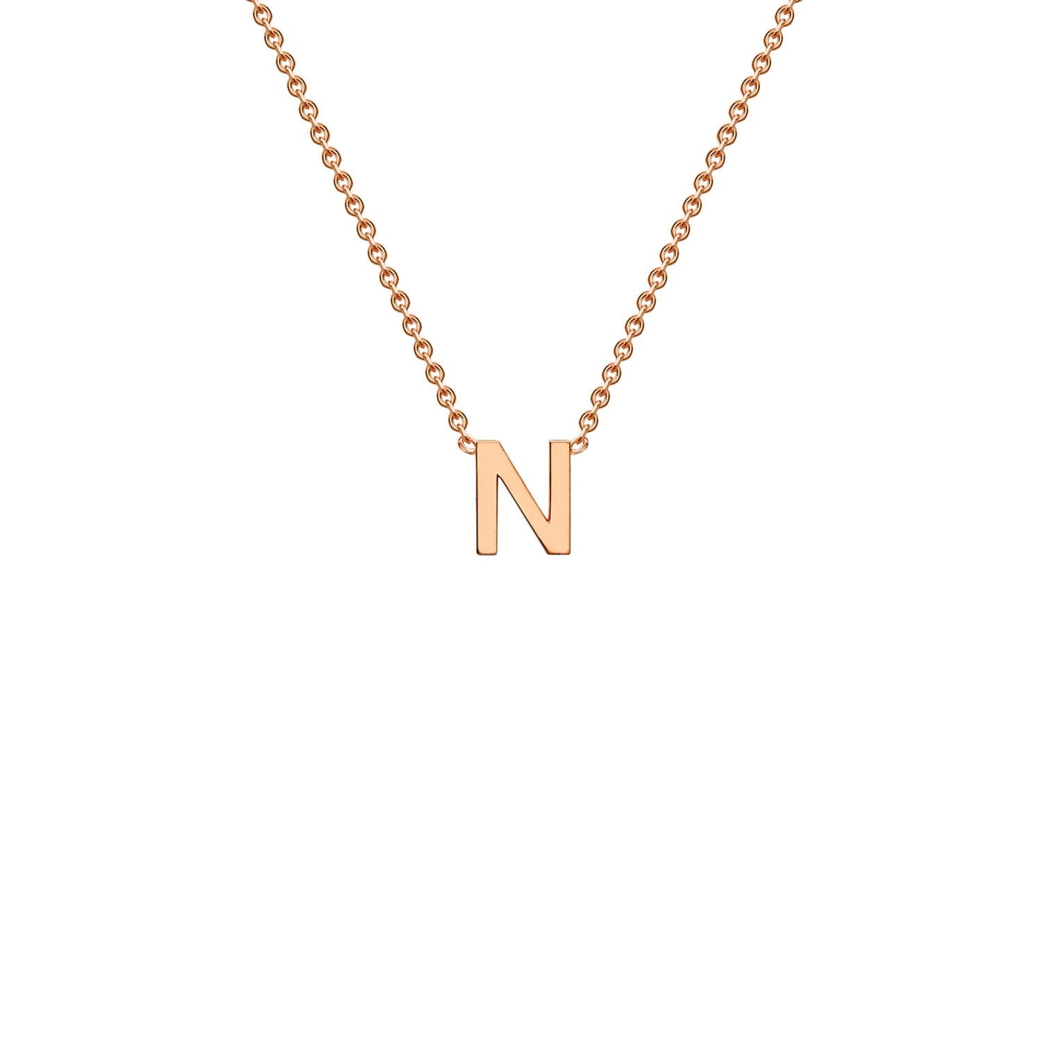 9ct Rose Gold 'N' Initial Adjustable Letter Necklace 38/43cm
