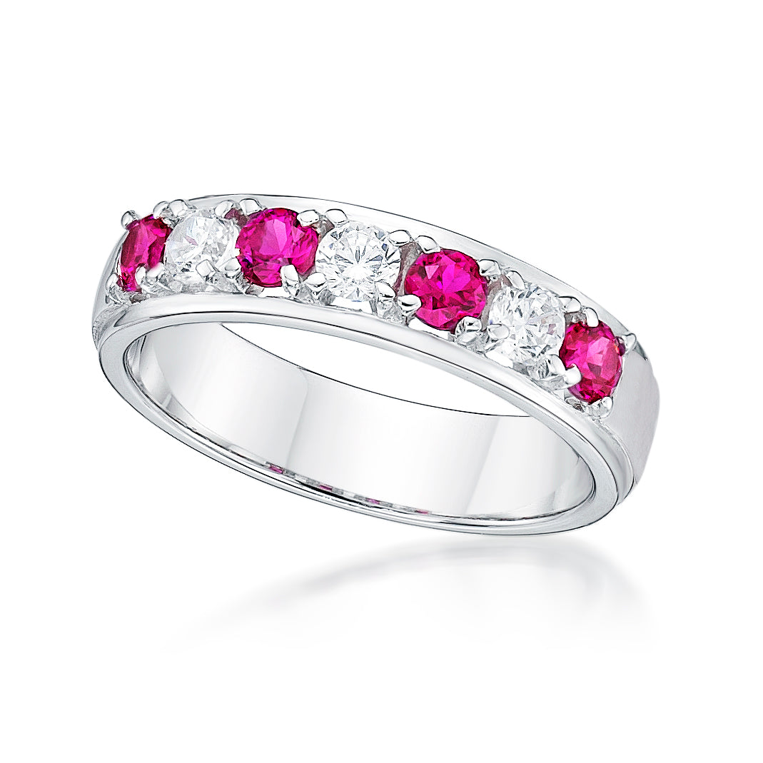 Silver Red and White Band