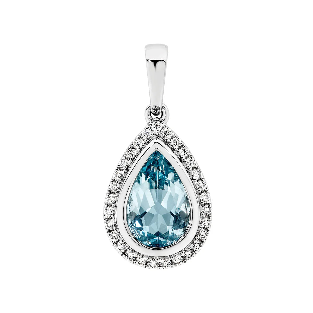 Aquamarine and Diamond Pendant