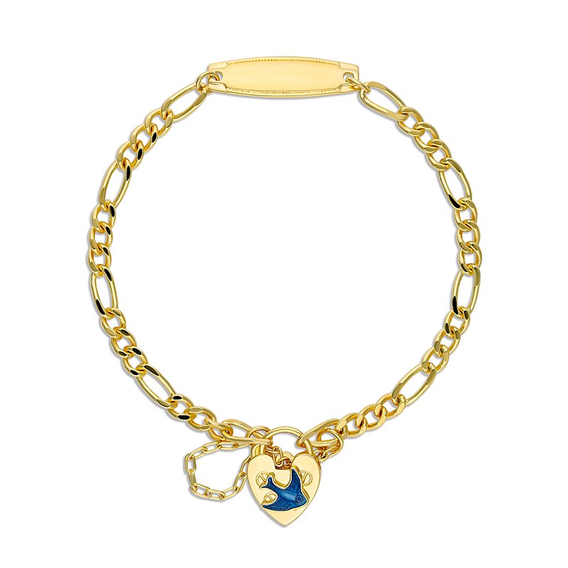 Brooklyn Bluebird Figaro Bracelet 1+3 with ID