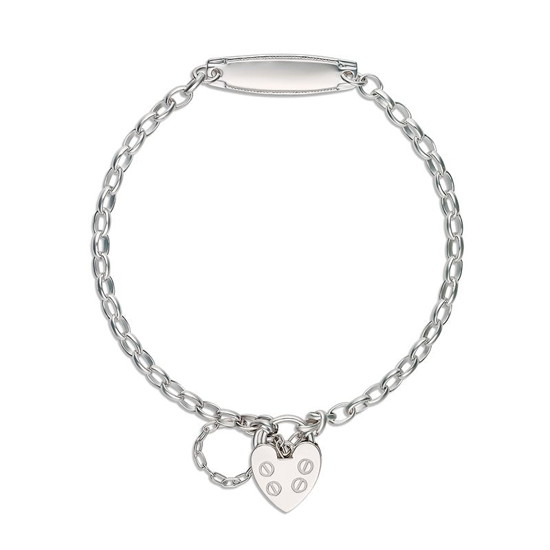 Brooklyn Belcher Chain Bracelet with ID Silver