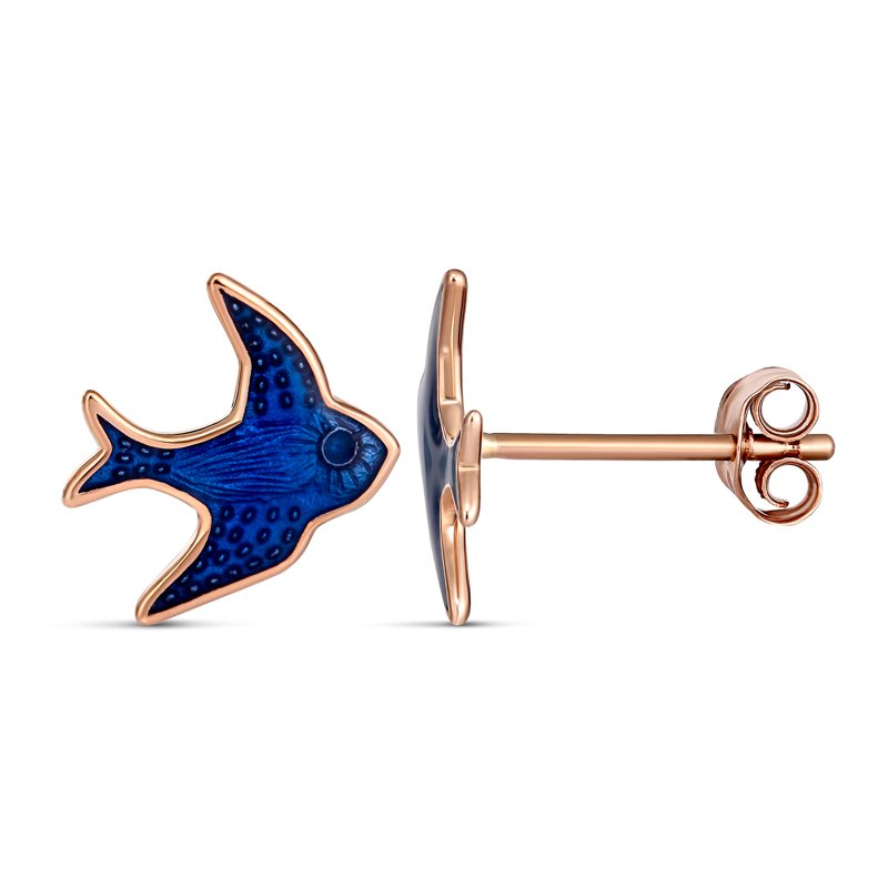 Amelia Bluebird Stud Earrings