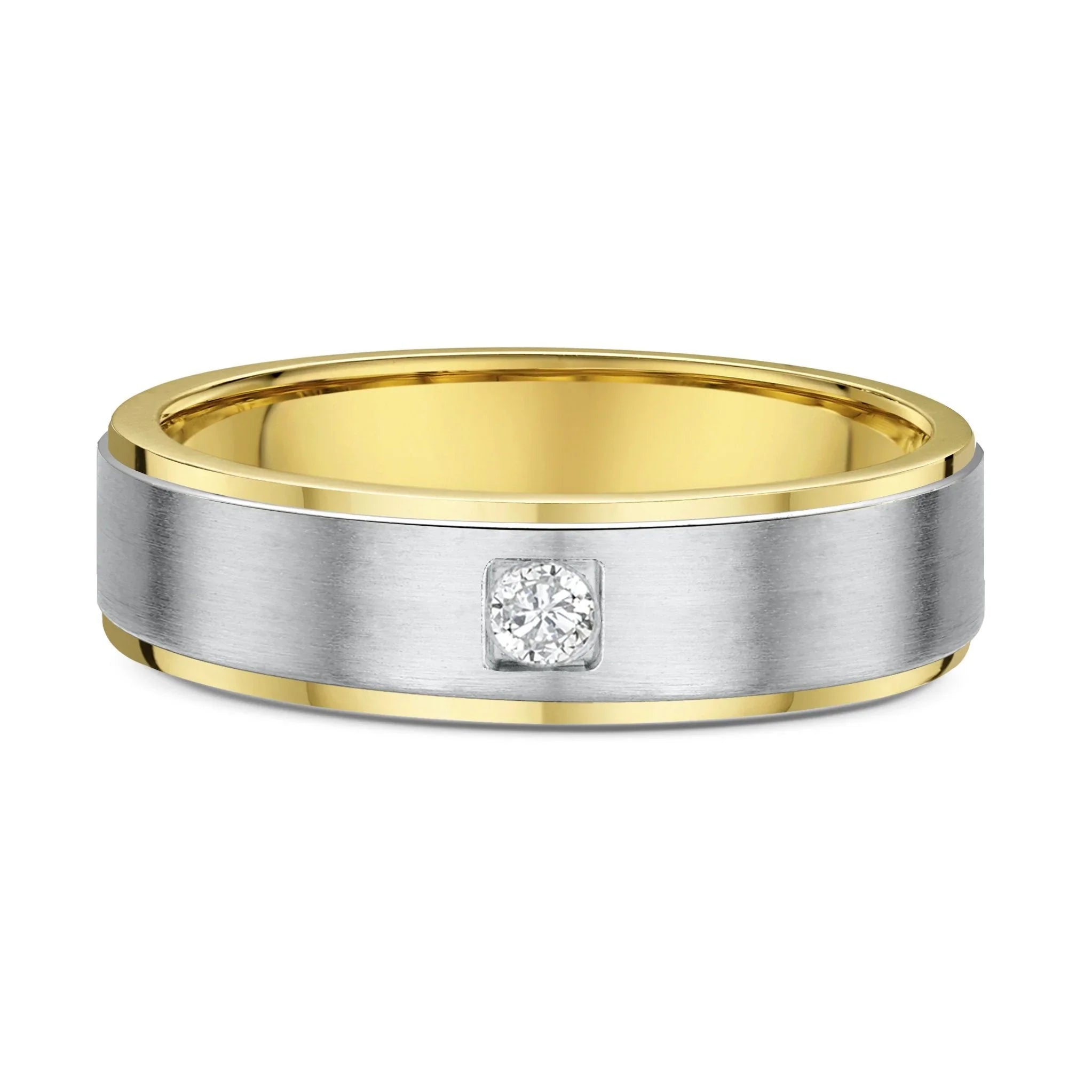 9ct Two Tone White & Yellow Gold Wedding Ring