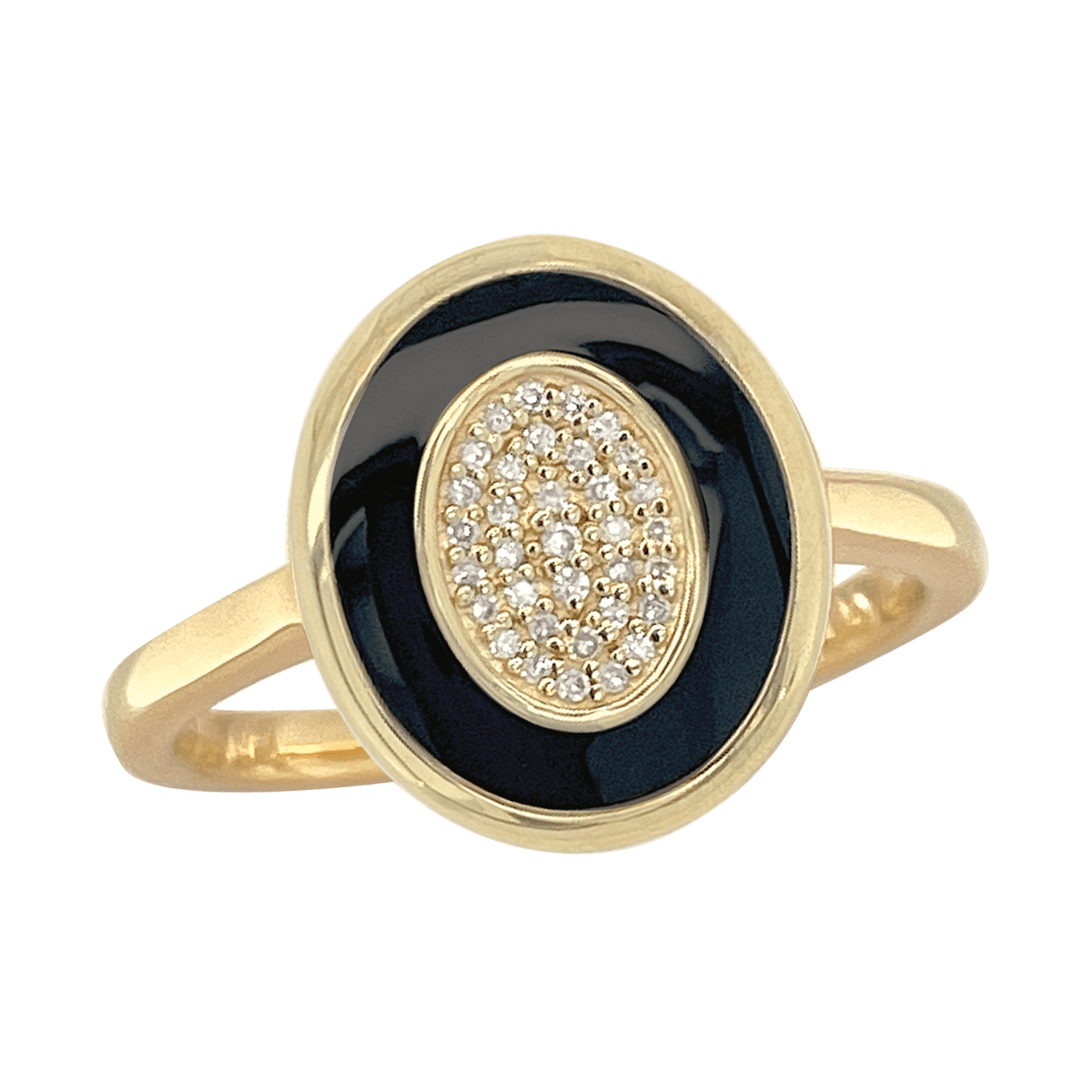 Black Enamel & Diamond Ring