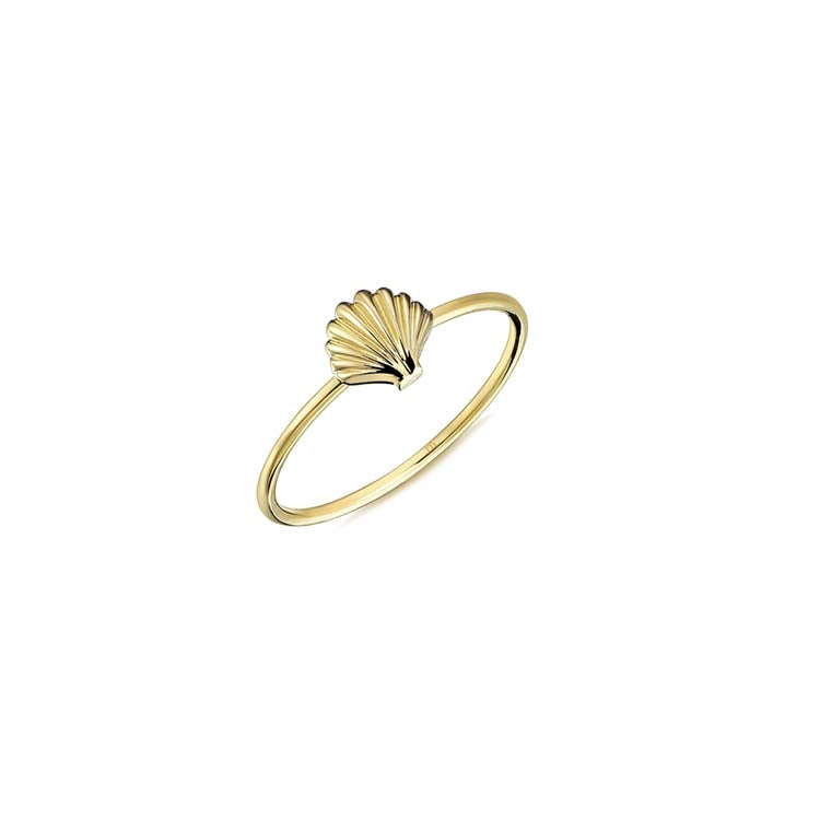 9ct Yellow Gold Clam Shell Ring