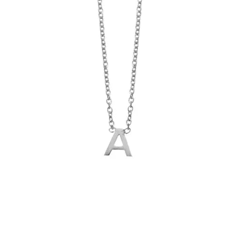 Silver mini A necklace