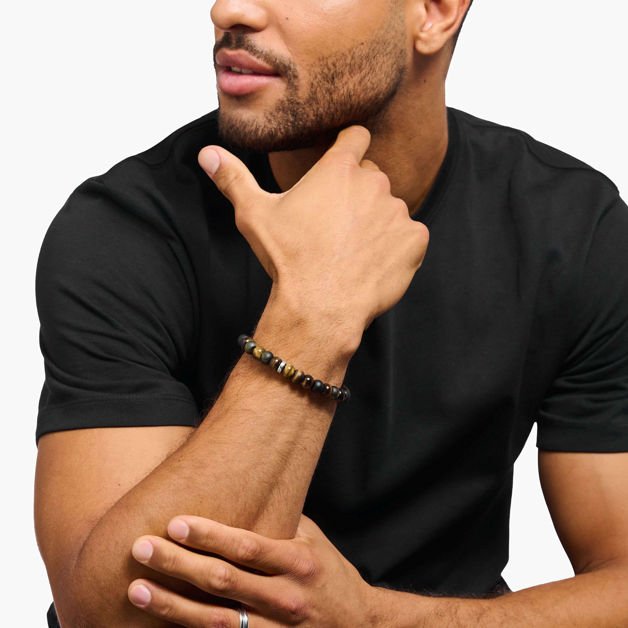 THOMAS SABO Beaded Bracelet with blue & gold tiger's eye