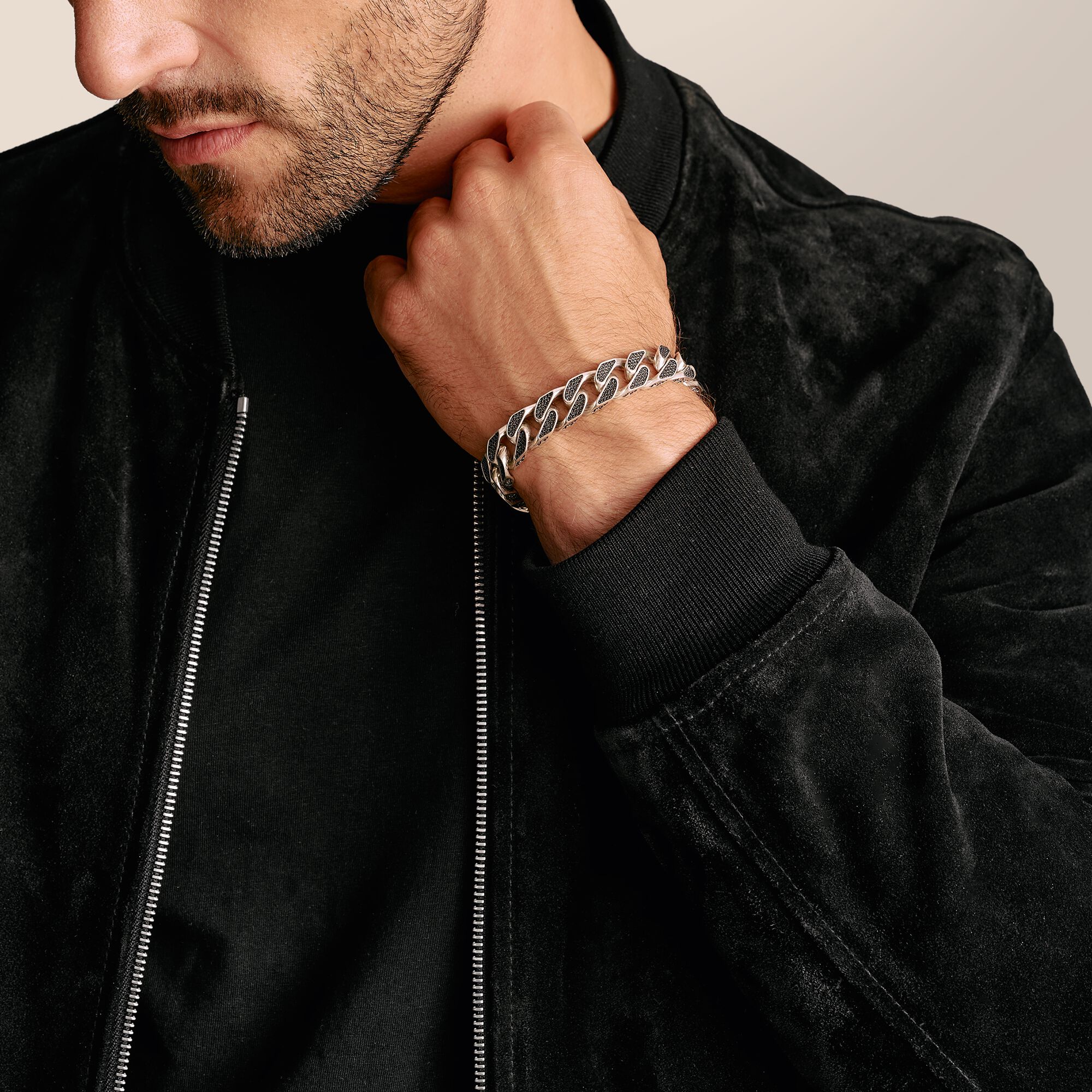 THOMAS SABO Black Pave Bracelet Rebel Icons